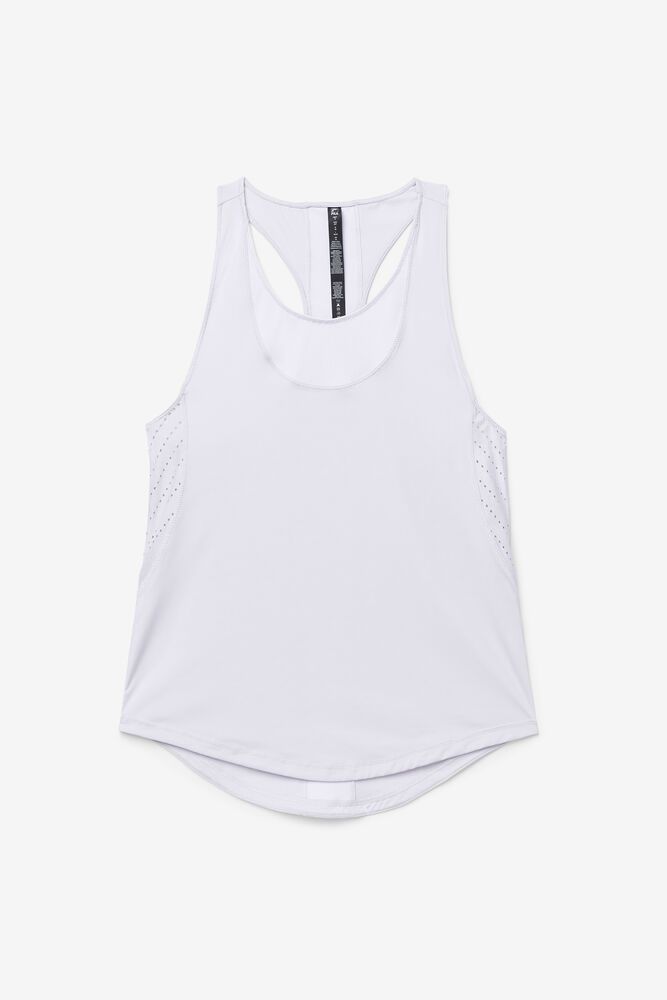 Fila Tank Top Uplift Textured Racerback Womens White - India KAZ-809632